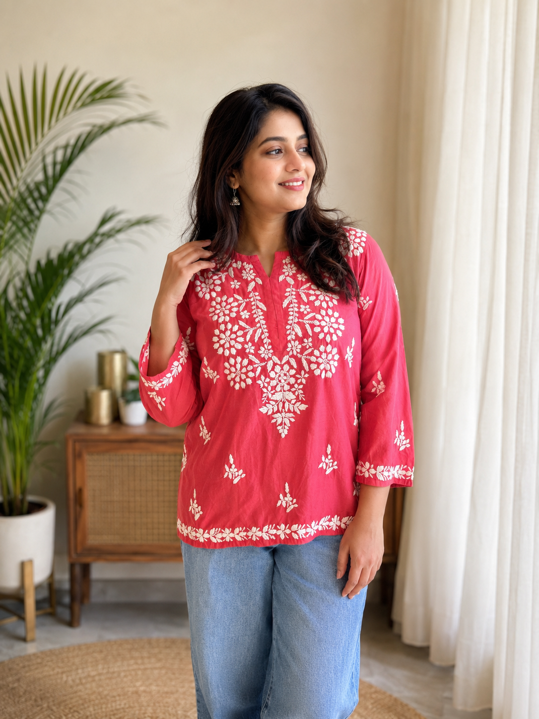 Chanderi Silk Short Kurti