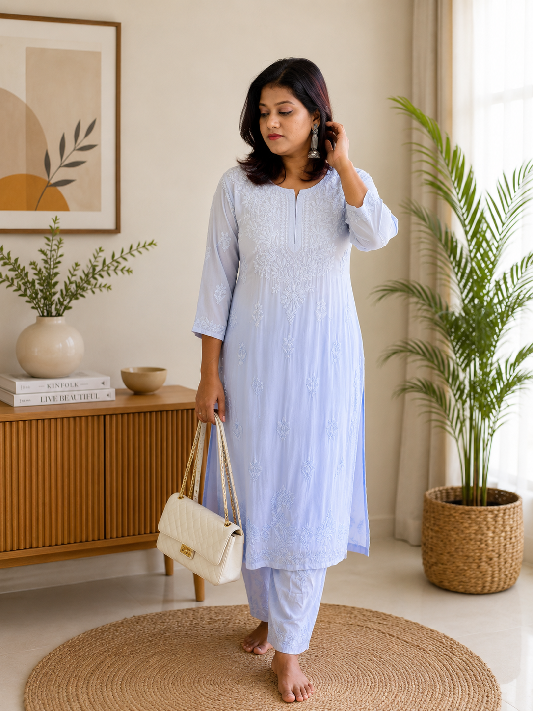 Muslin Kurti Palazzo Set