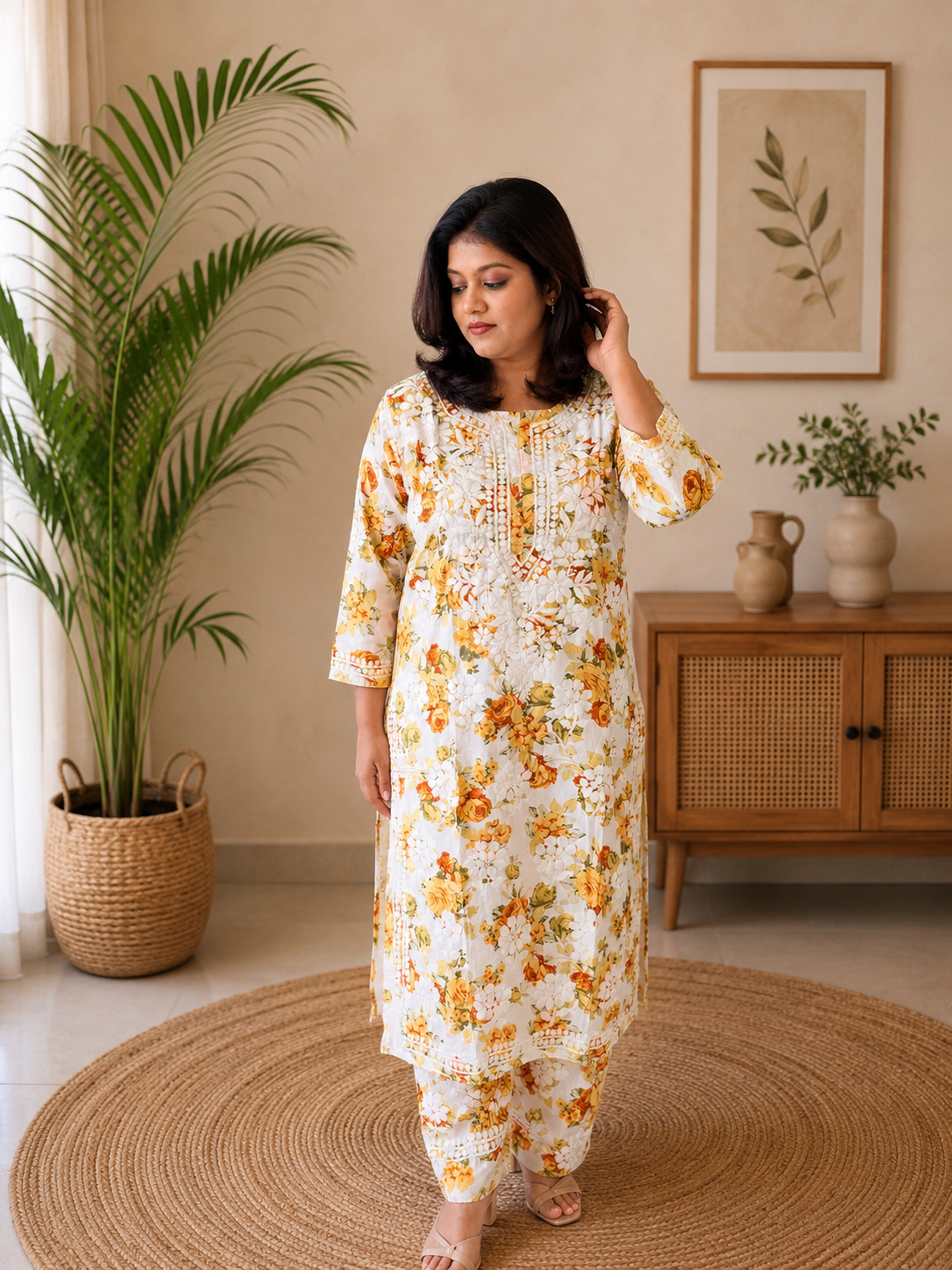 Mul Cotton Kurti Palazzo Set