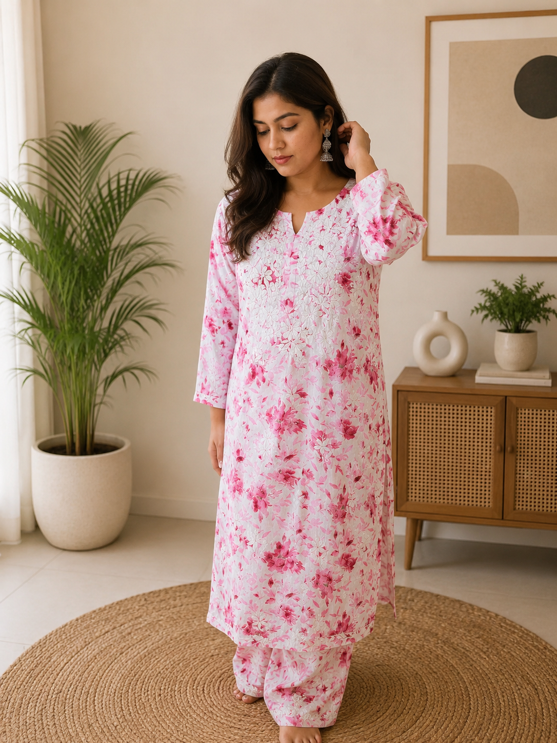 Mul Cotton Kurti Palazzo Set