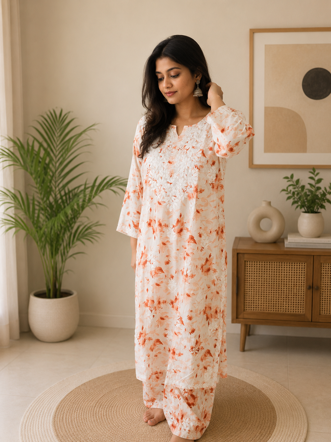 Mul Cotton Kurti Palazzo Set