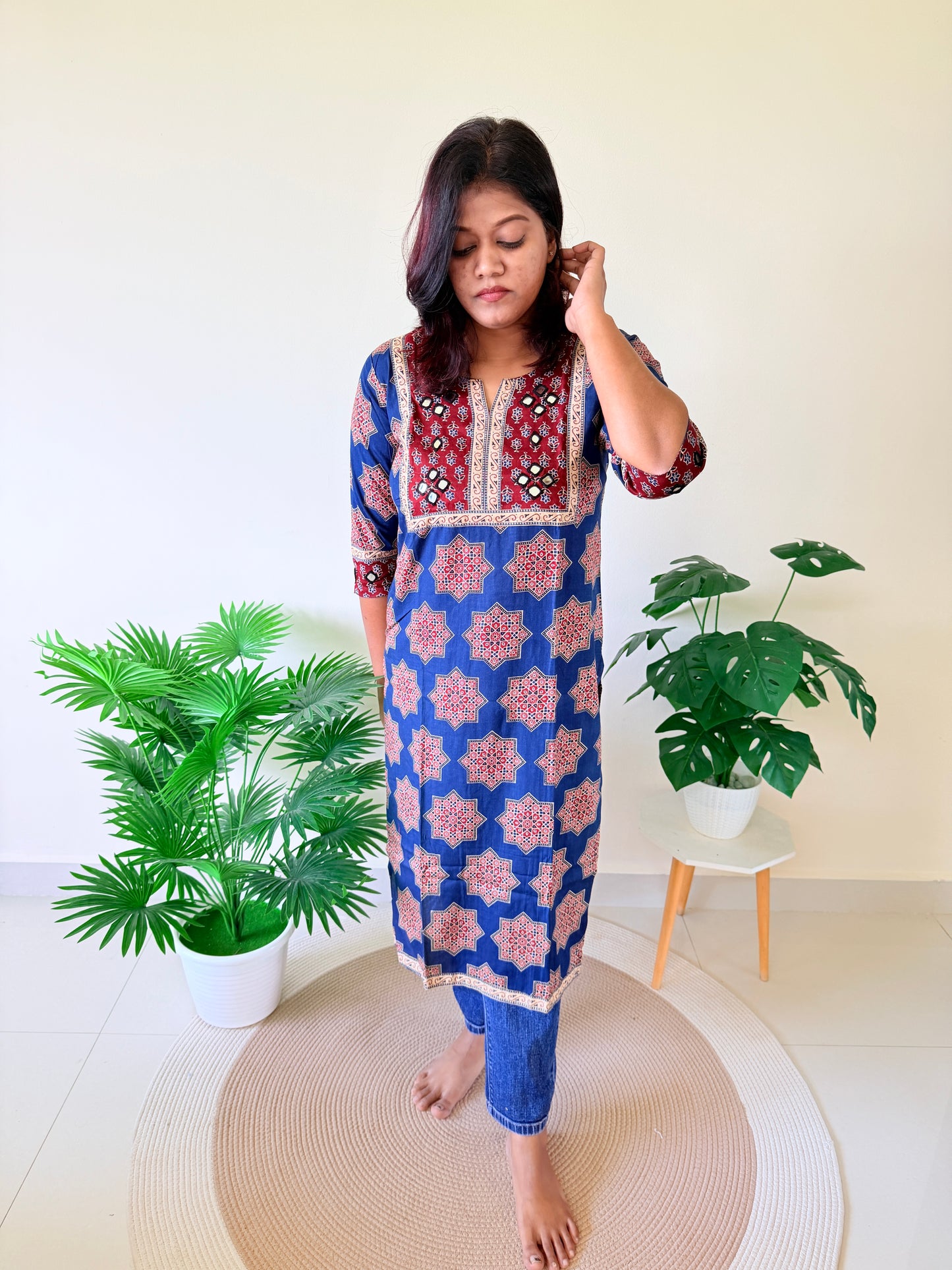 Ajrakh Kurti Top