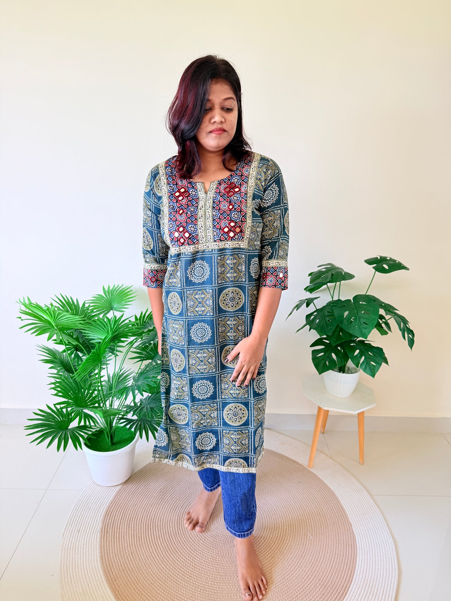 Ajrakh Kurti Top