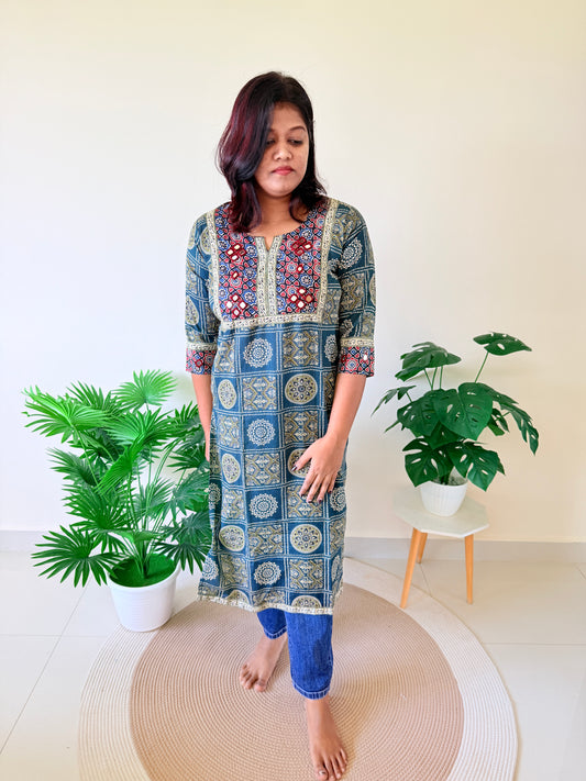 Ajrakh Kurti Top
