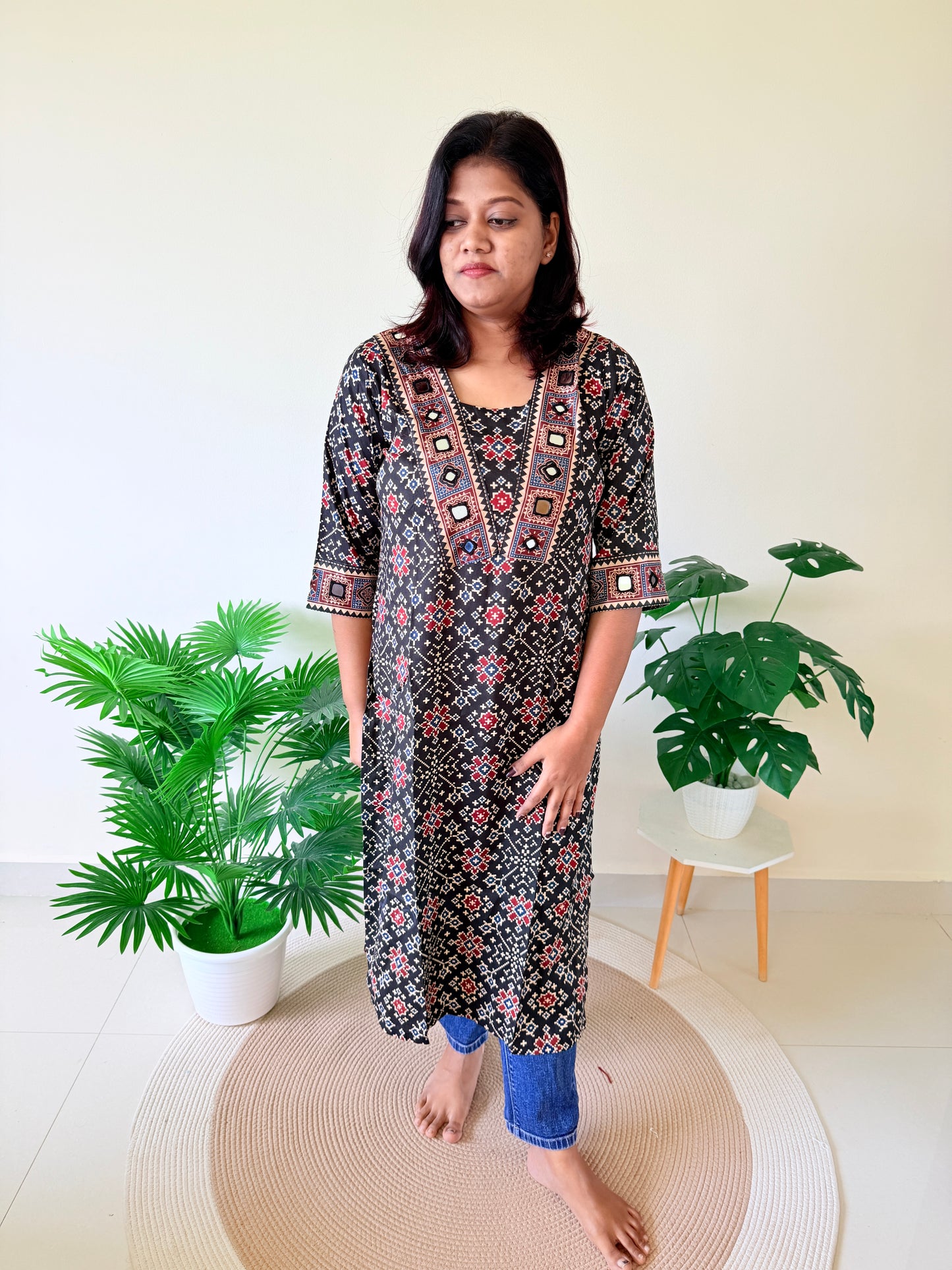 Ajrakh Kurti Top