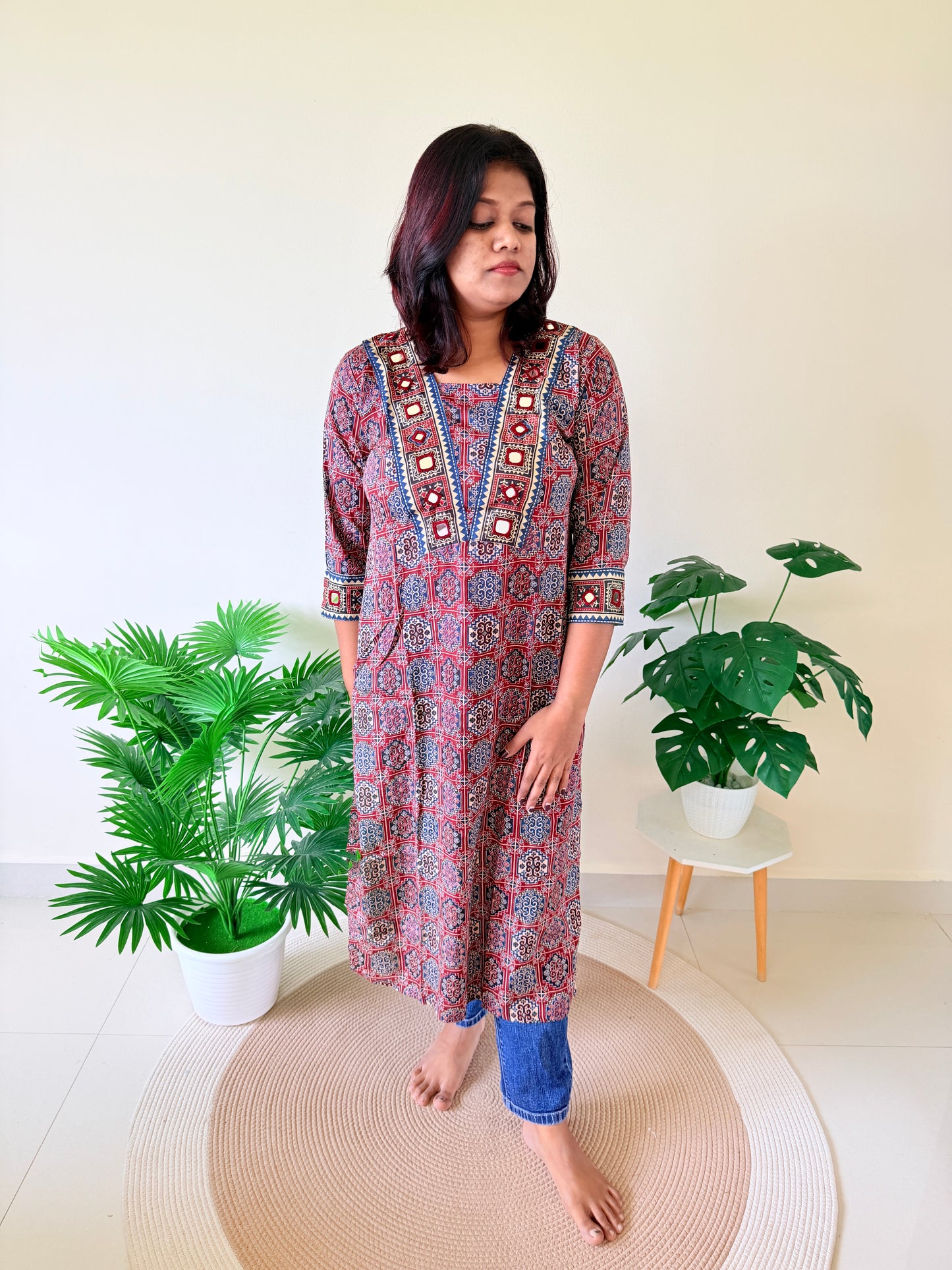 Ajrakh Kurti Top