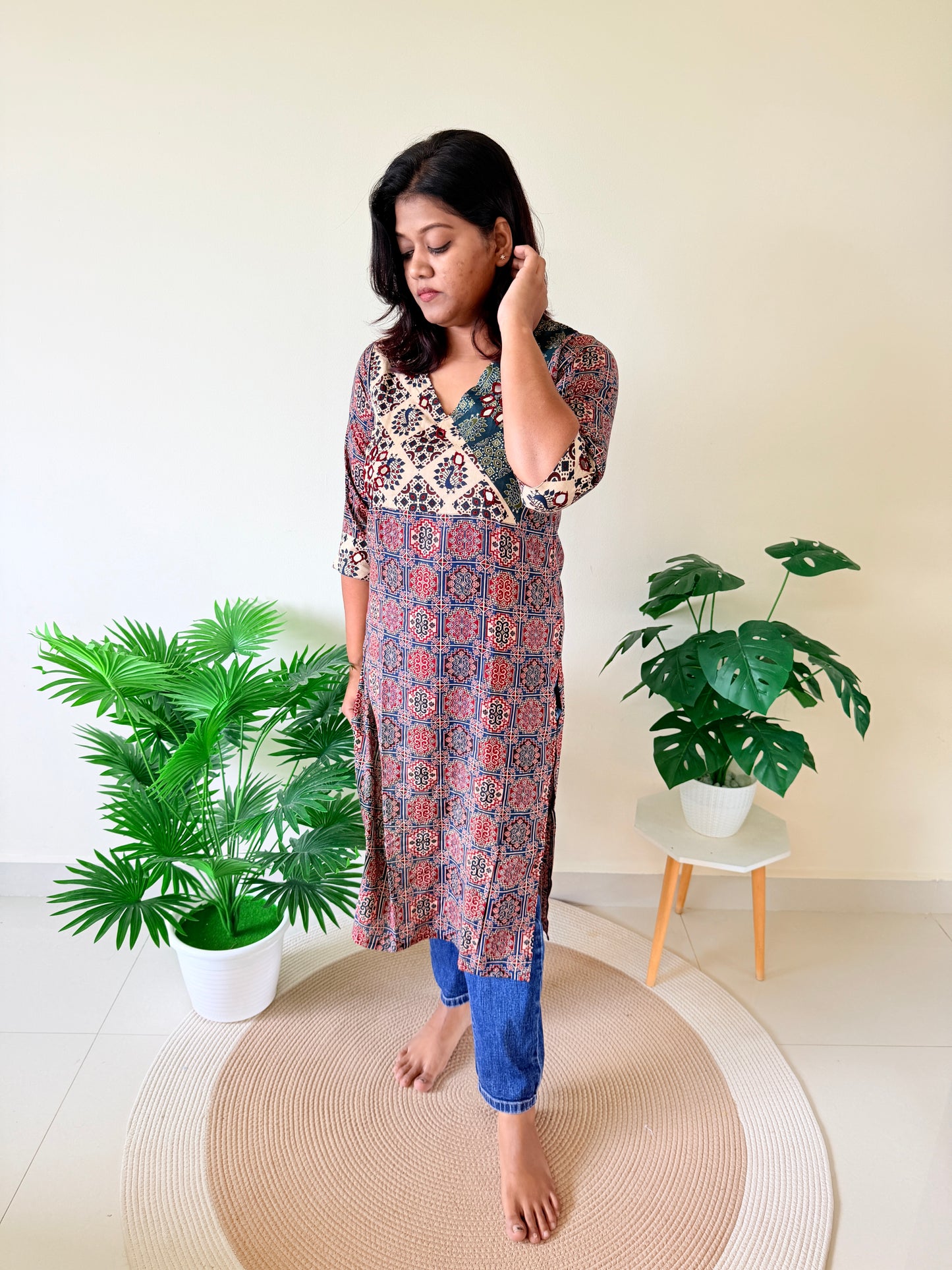 Ajrakh Kurti Top