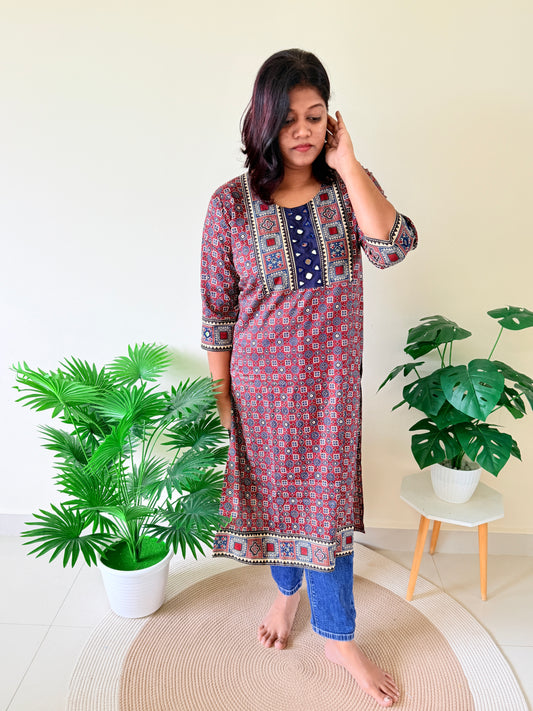 Ajrakh Kurti Top
