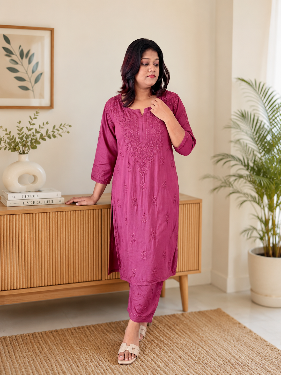 Rayon Kurti Palazzo Set
