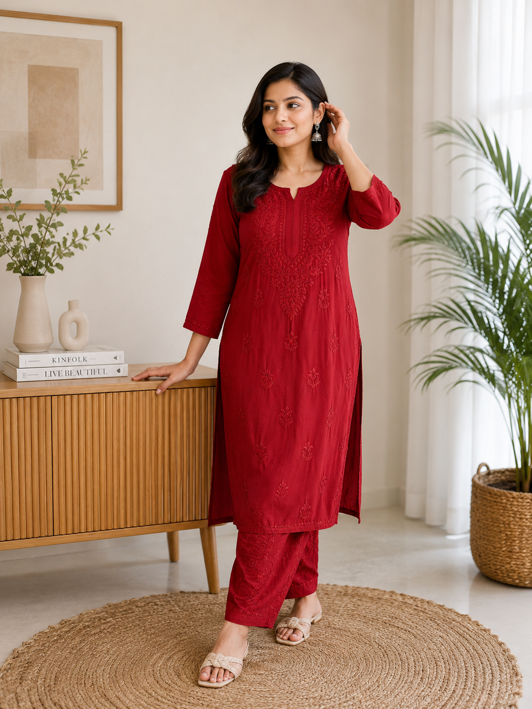 Rayon Kurti Palazzo Set